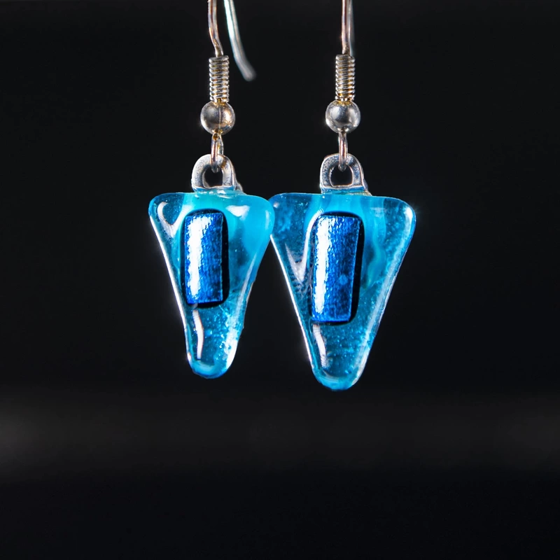 Glass Earings backlit product shot