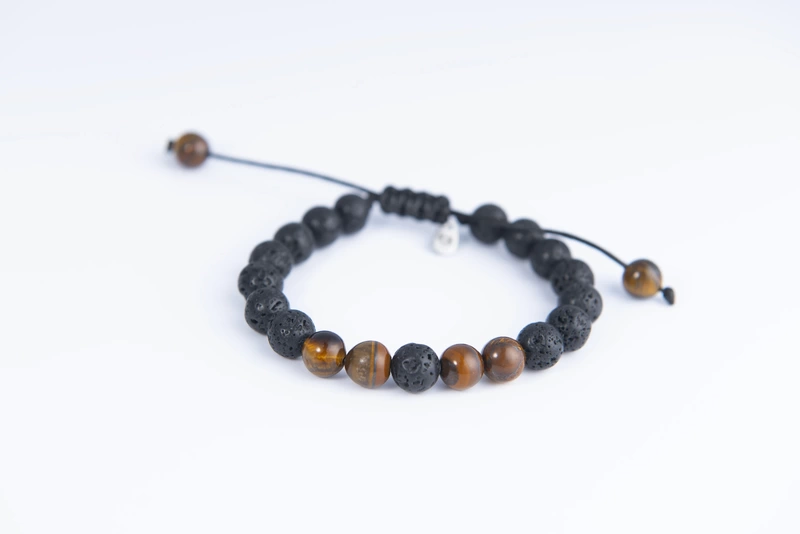 bracelet made from black and brown stones 