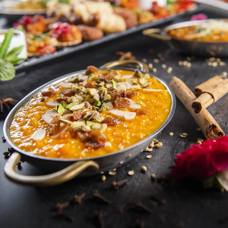 Indian sweet dessert with pistachio and almonds and dried fruits